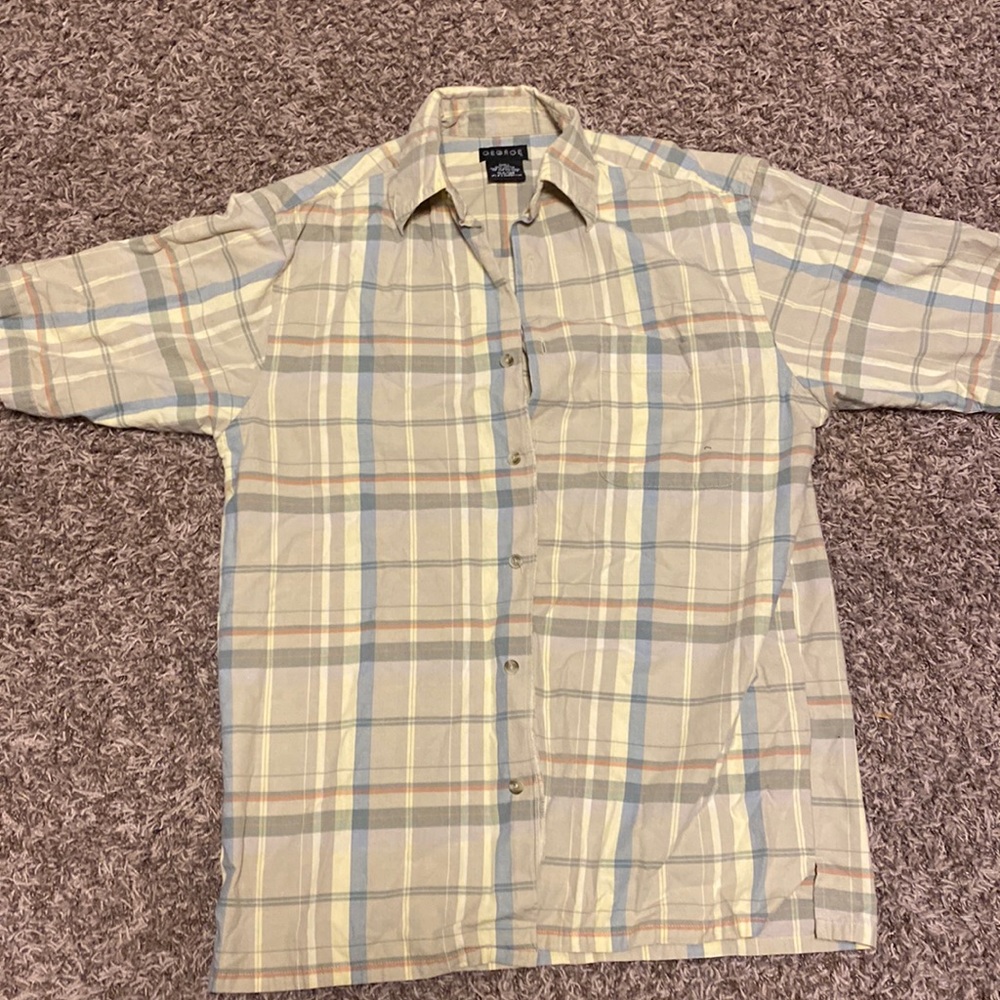 Casual button up plaid shirt